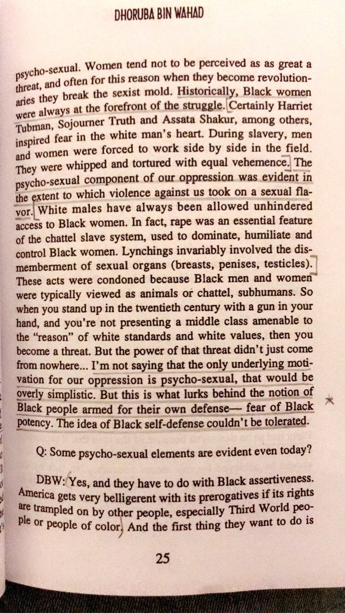“One of the things that scares white America is the thought of assertive Black manhood. They cannot deal with the threat that it represents to white male supremacy.” - Dhoruba Bin Wahad on the psycho-sexual motivation behind COINTELPRO