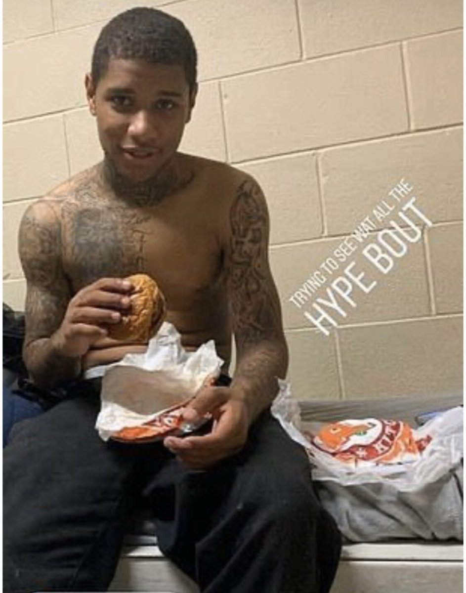 ArsenioHall's tweet photo. I’ve been working on Coming 2 America, and promoting my @NetflixIsAJoke #smartandclassy special. 
I actually haven’t had the Popeyes Chicken Sandwich yet.
But this guy has!!! 
I’m so jealous of inmates. https://t.co/qiAo5q9JU3