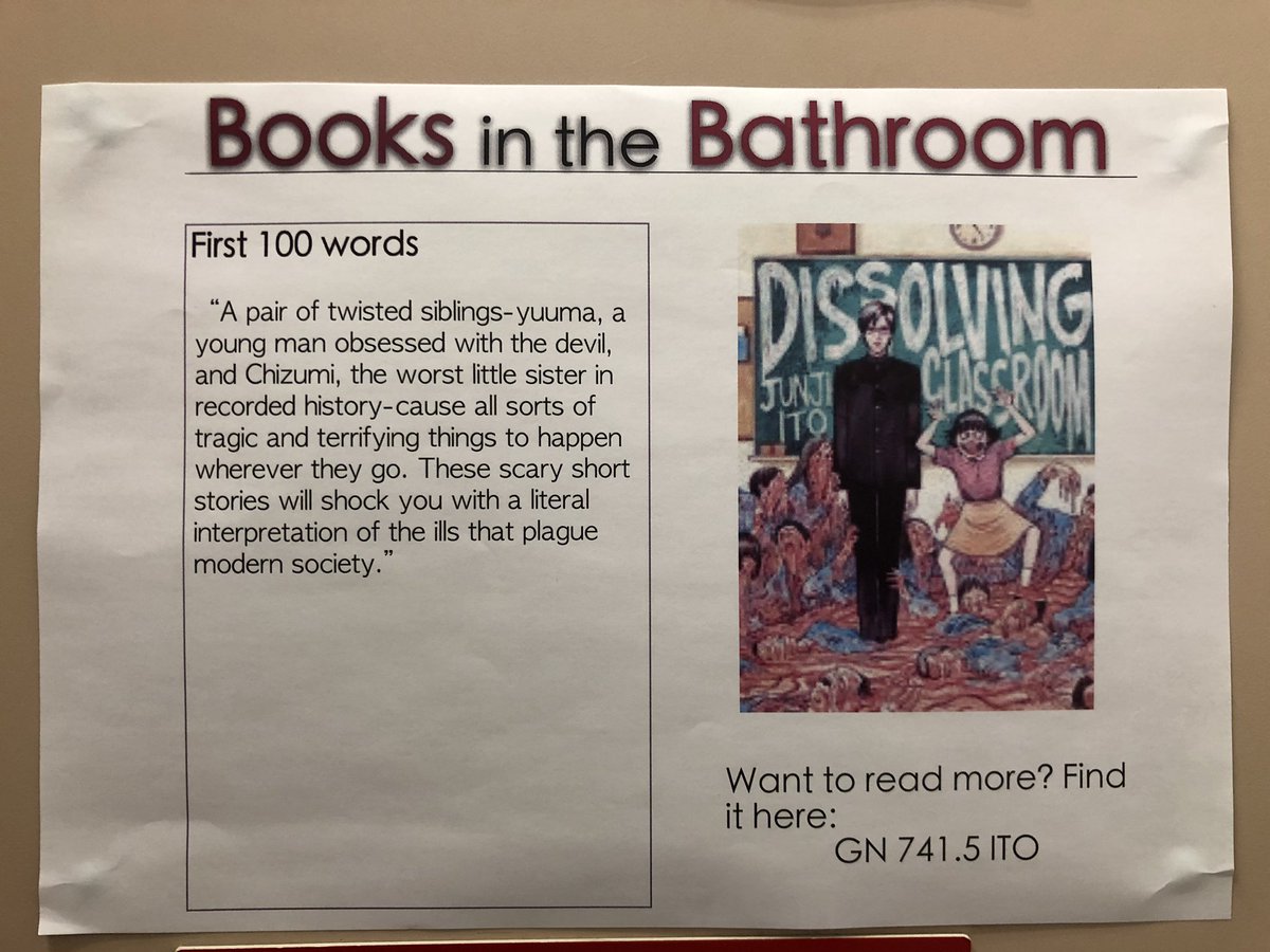 AngelaLanglands's tweet photo. Loving the #BooksInTheBathroom @WAB_LIVEβs #FOEN2019. Iβve got my next reading list organized until Christmas. Bring on the reading! https://t.co/Tzohofmvl1