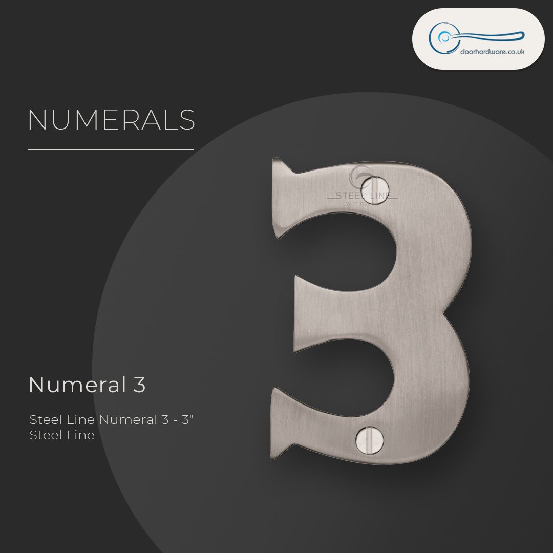 doorhardwareUK's tweet photo. NUMERAL 3
Steel Line Numeral 3 - 3" Steel Line
SS-1560 3-S
Visit us: https://t.co/TbnTBQjyTr
.
.
.
#doorhardware #SteelLine #Stainless #Steel #Satin #Chrome #industrial #contemporary #prone #polished https://t.co/NuGqoStAVg