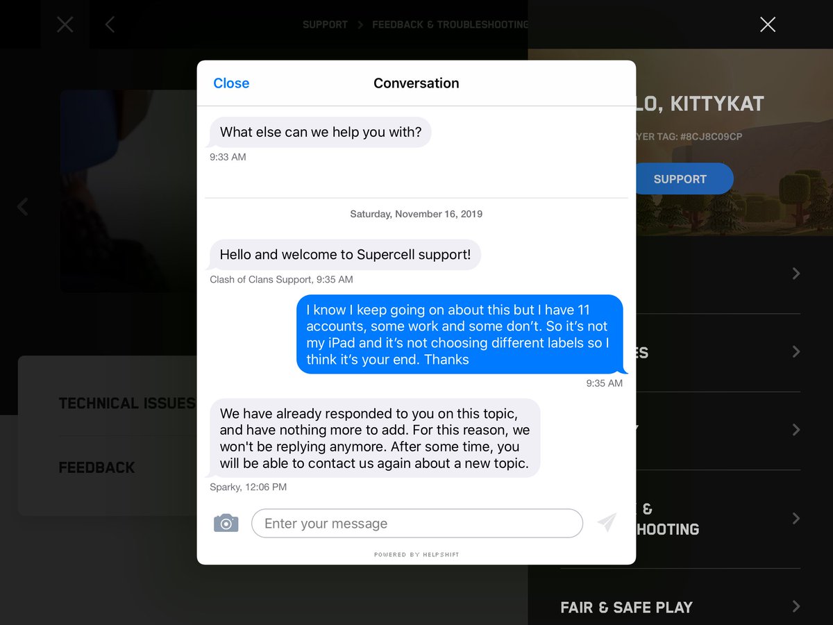Kat43142949's tweet image. @ClashofClans having issues with the new search recruitment feature. Asked for help multiple times and now being refused any assistance. It works on some accounts not others and I have followed all advice given. #ClashOfClans #recruitmentsystem