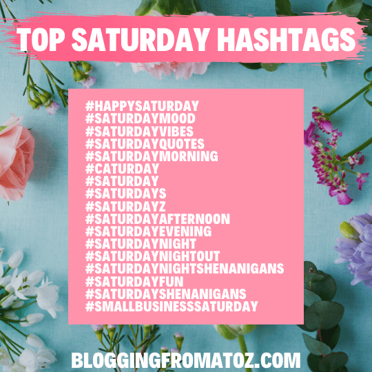 DigitalHygge365's tweet image. Here is a list of popular hashtags for #Saturday. Which ones do you use? :)

We have a comprehensive list of popular hashtags for each day of the week here: bloggingfromatoz.com/daily-hashtags…