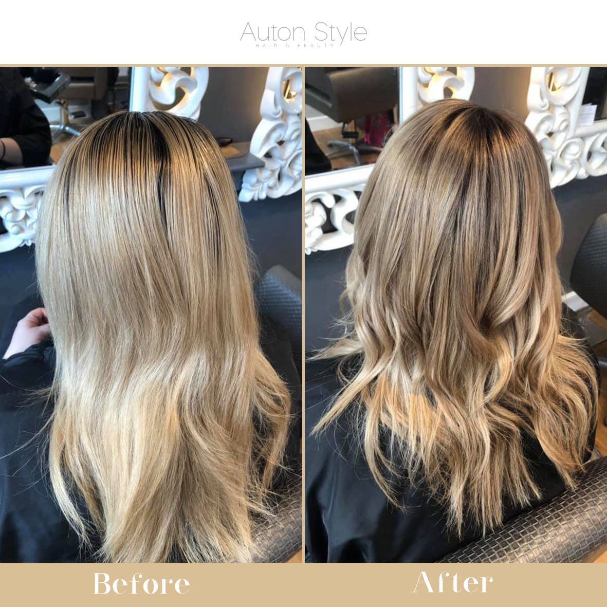 AutonStyle's tweet image. Such a beautiful root smudge by Keegan. 😍

Ashley decided to leave her highlights behind and tone it down for winter. 

Message our page to book your appointment today! 📲