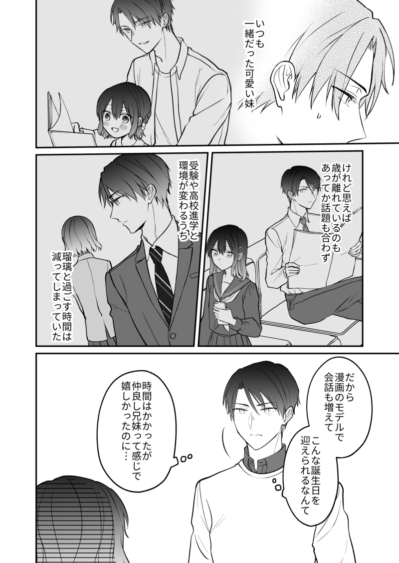 鳥原習 空気1 3木曜更新 創作漫画 Blマンガ脳妹 少女マンガ脳兄の話 13話 1 久しぶりの兄妹回です