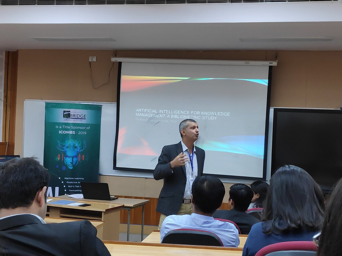 Ai_MUNSHI's tweet photo. Prof - Sanjay Fuloria Sharing his thoughts on Artificial Intelligence for Knowledge Management at #ICOMBS2019
#ArtificialIntelligence #Data #DataAnalytics #IBSIndia #ICFAIBusinessSchool #Hyderabad #ICOMBS2019 #titlesponsor #IBS #AIBridgeML #IBSConference #ICOMB https://t.co/ZBiY1yNbHC
