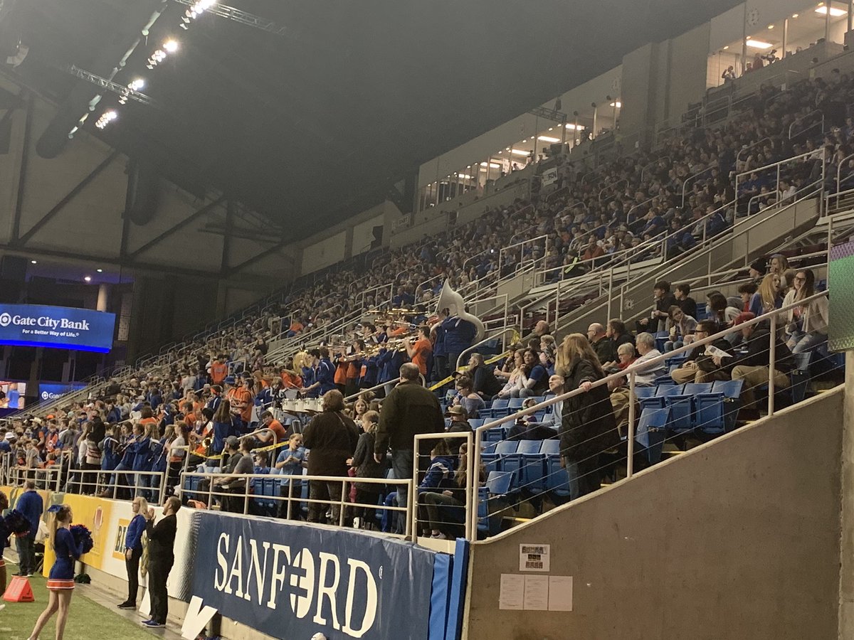 Thanks to all the Mustang faithful for their support at the dome tonight.  Largest crowd for any school at a Dakota Bowl on record.  Wow!! Blue Pride!