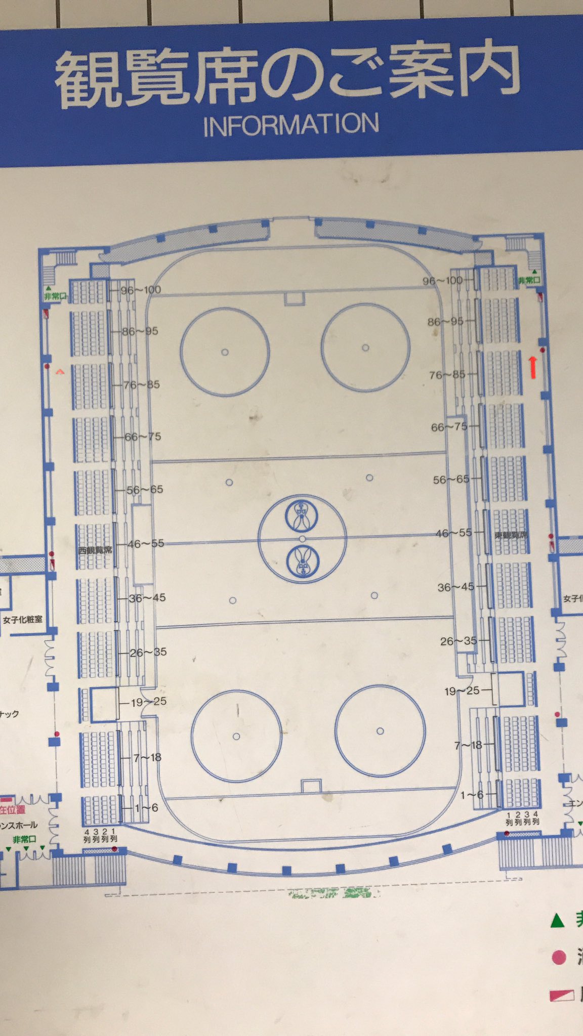 まっちー En Twitter 新横浜スケートセンターの座席表 細かい番号まで書いてあるのは初めて見たかもーーー