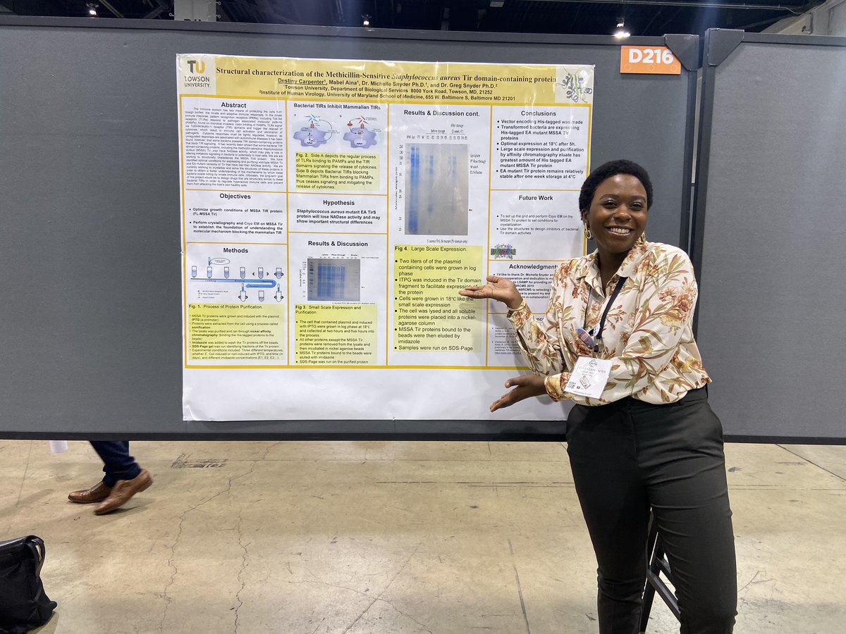 Destiny07356185's tweet photo. Okay #ABRCMS2019 you have been conquered (at least the presentation portion anyway)!! I thought it was going to be nerve wracking, but the judges were actually super nice and loved hearing about my research! Feels good to be valued in the #STEM community! #ThinkBigDiversity https://t.co/GaPEp8aNnn