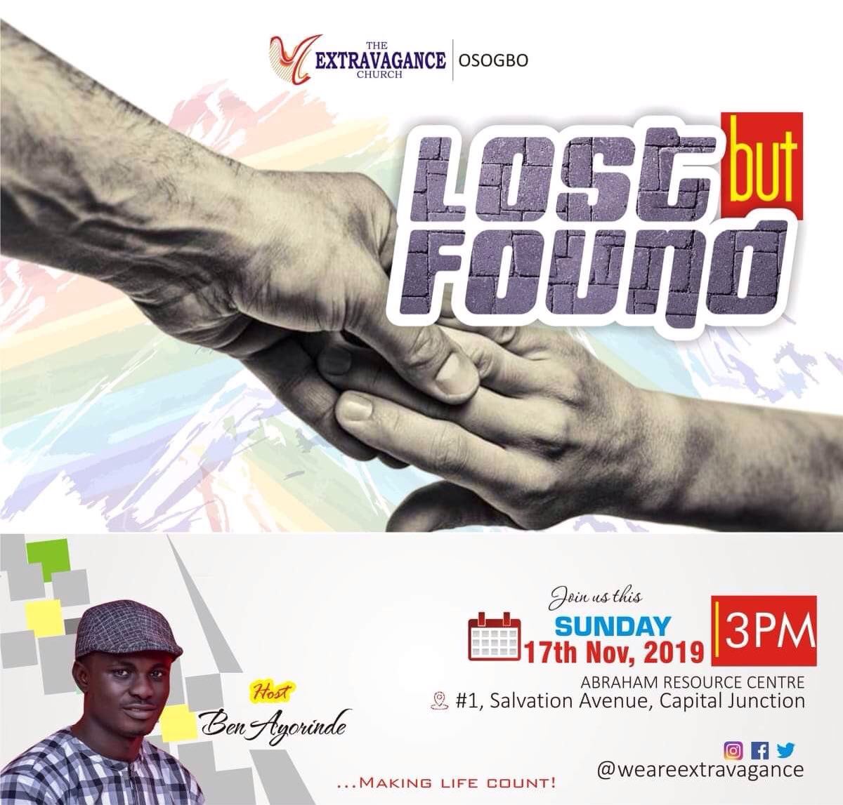 ExtravaganceNG's tweet photo. Be our guest this Sunday!

It shall be a glorious time in His presence.

Come worship, pray and feasting  in His word.

#TEC #Extravagance #Osogbo #OsogboCorpers #Lautech #OsunStateUniversity #KingsUniversity #IreePoly #EdePoly #AdelekeUniversity #SundayService #WeAreExtravagance https://t.co/oRWFtZWbWw