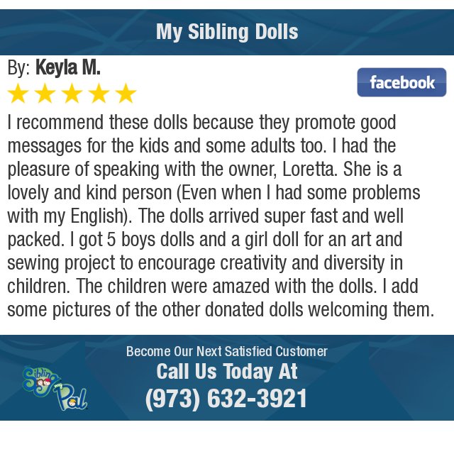5 Star: Keyla M. "I recommend these dolls because they promote good messages for the kids and some adults too. I..." bit.ly/2pAFsTh