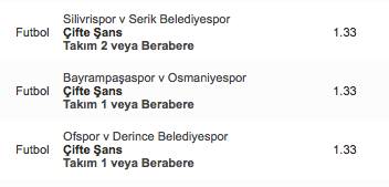 Günün kuponu 3 | Oran: 2,35