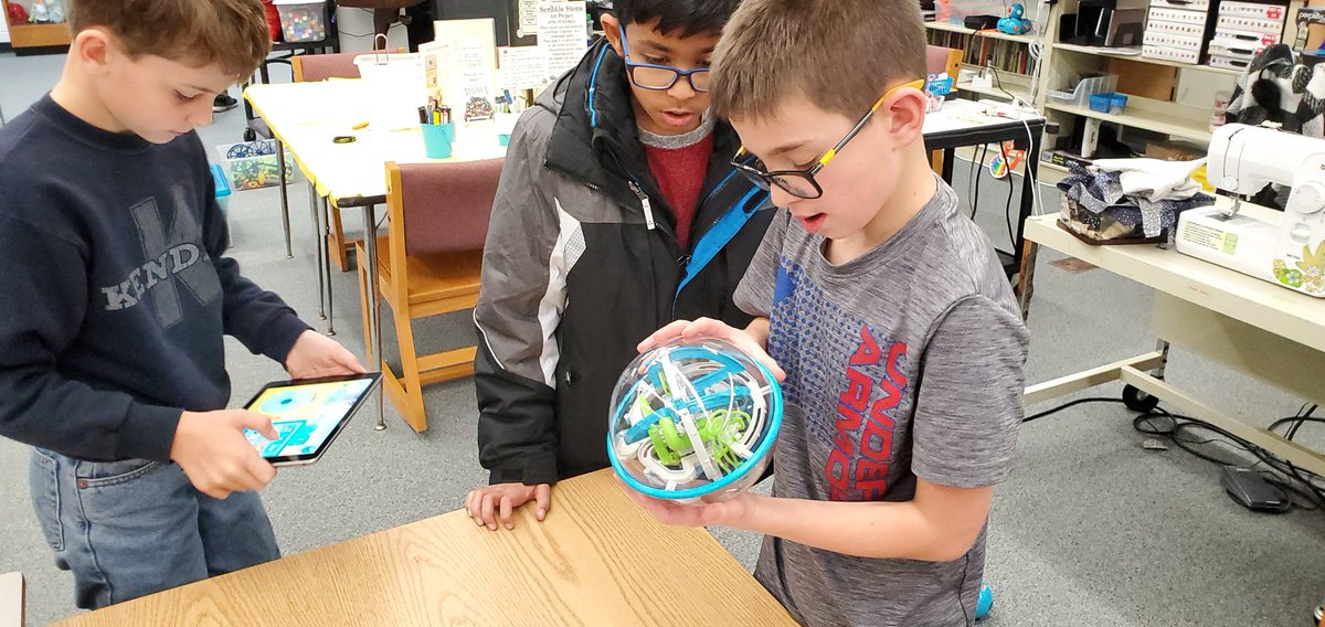 luv2teachtech's tweet photo. We're taking on the #perplexuschallenge! So fun to see their intense faces as they work to keep the ball on the path! One winner will get to keep the Perplexus Ball! @KendallPatriots https://t.co/P8qMjRpedn