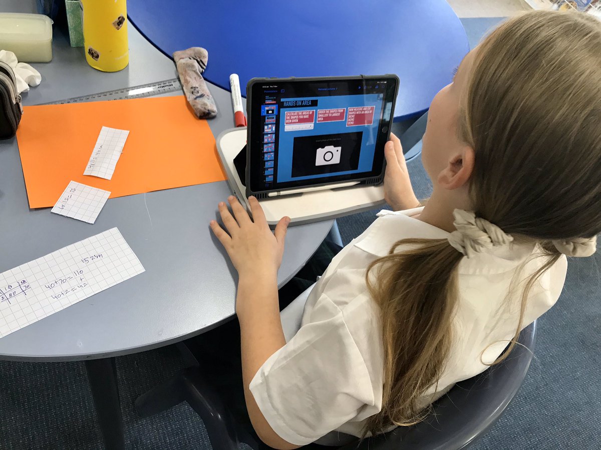Technology should never replace hands on experiences to learn. Bring them together and let students show you what they can do 😊 #handsonmaths #lovemaths #everyonecancreate #appleteacher #AppleEDUchat