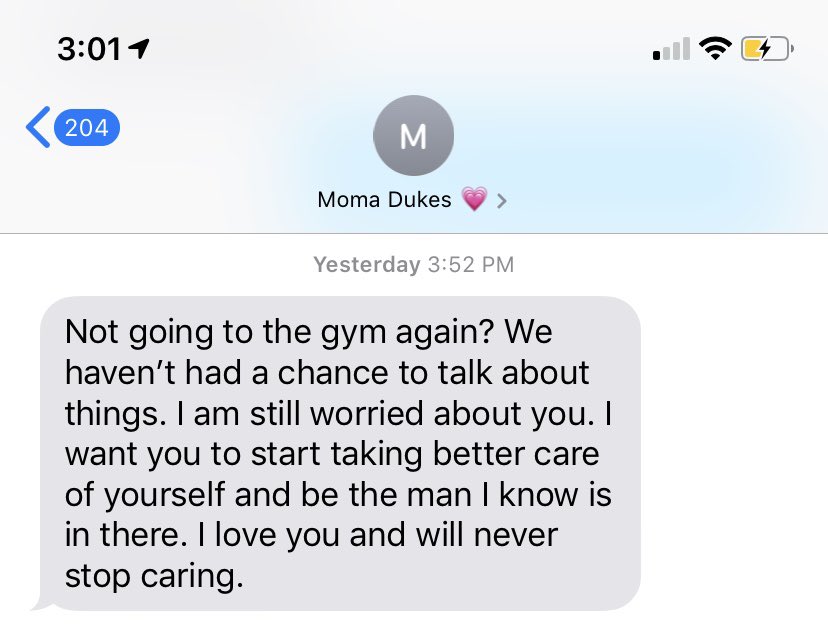 I’m sorry momma I’m on my way back.