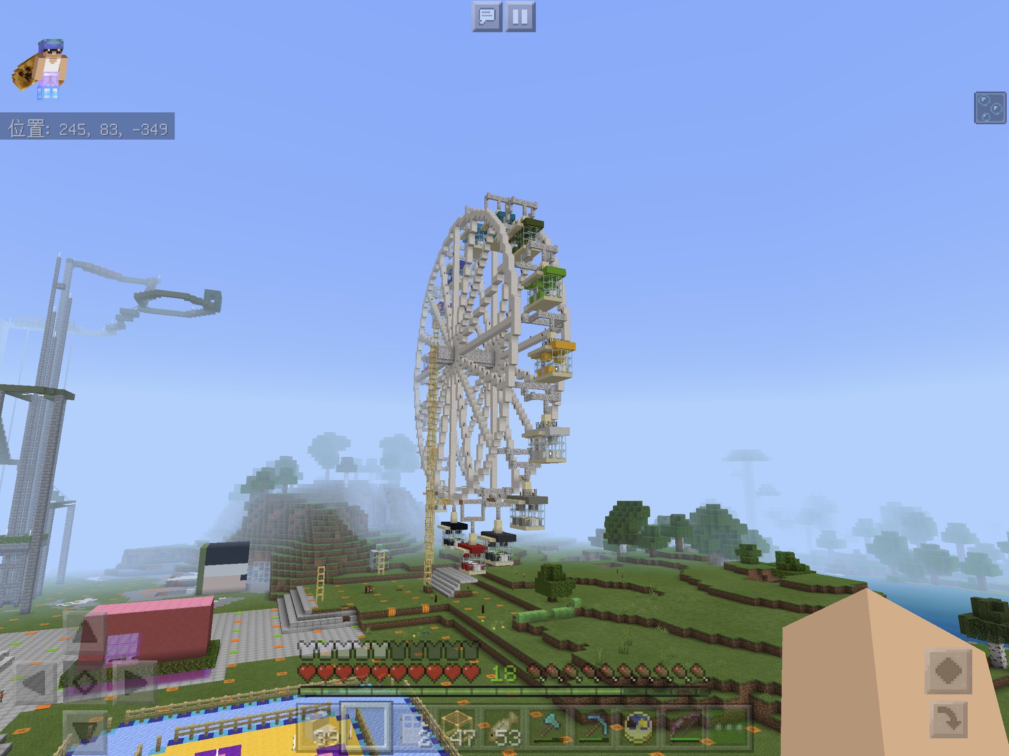 ふなしょー Yuchan Uchi Jp麺鯖 チンタラ作っていた観覧車 ６０ 完成 マイクラｂｅ マイクラ統合版 Minecraft 観覧車 T Co Xacezxenvq Twitter
