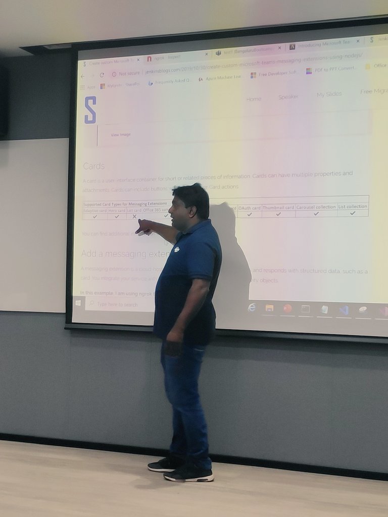 itzKavin's tweet image. . @jenkinsns on developing apps for @MicrosoftTeams! Some powerful expertise here!!

#MS365DevBootcampBLR
#MS365DevBootcamp