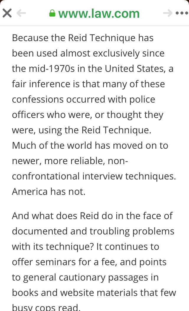 Beckster_2's tweet photo. Now We See You: The Reid Technique and ‘When They See Us’ https://t.co/Xi7uYQqqjv via @NYLawJournal #MaM #makingamurderer  @KimKardashian a good piece by #DeanStrang and a retired judge https://t.co/0MNeCwSfPQ
