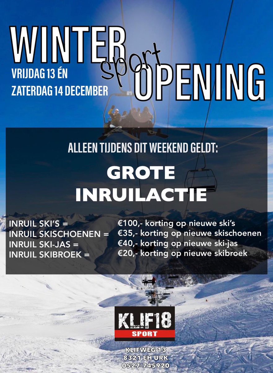 13 &amp; 14 december in onze sportwinkel: