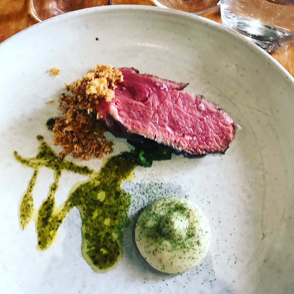 ABCoppin's tweet photo. Yarrie outback beef on the plate at the Yarri restaurant! #gourmetescape #thisiswa #outbackbeef @GourmetEscape @AustralianBeef https://t.co/EPigX6jgZN