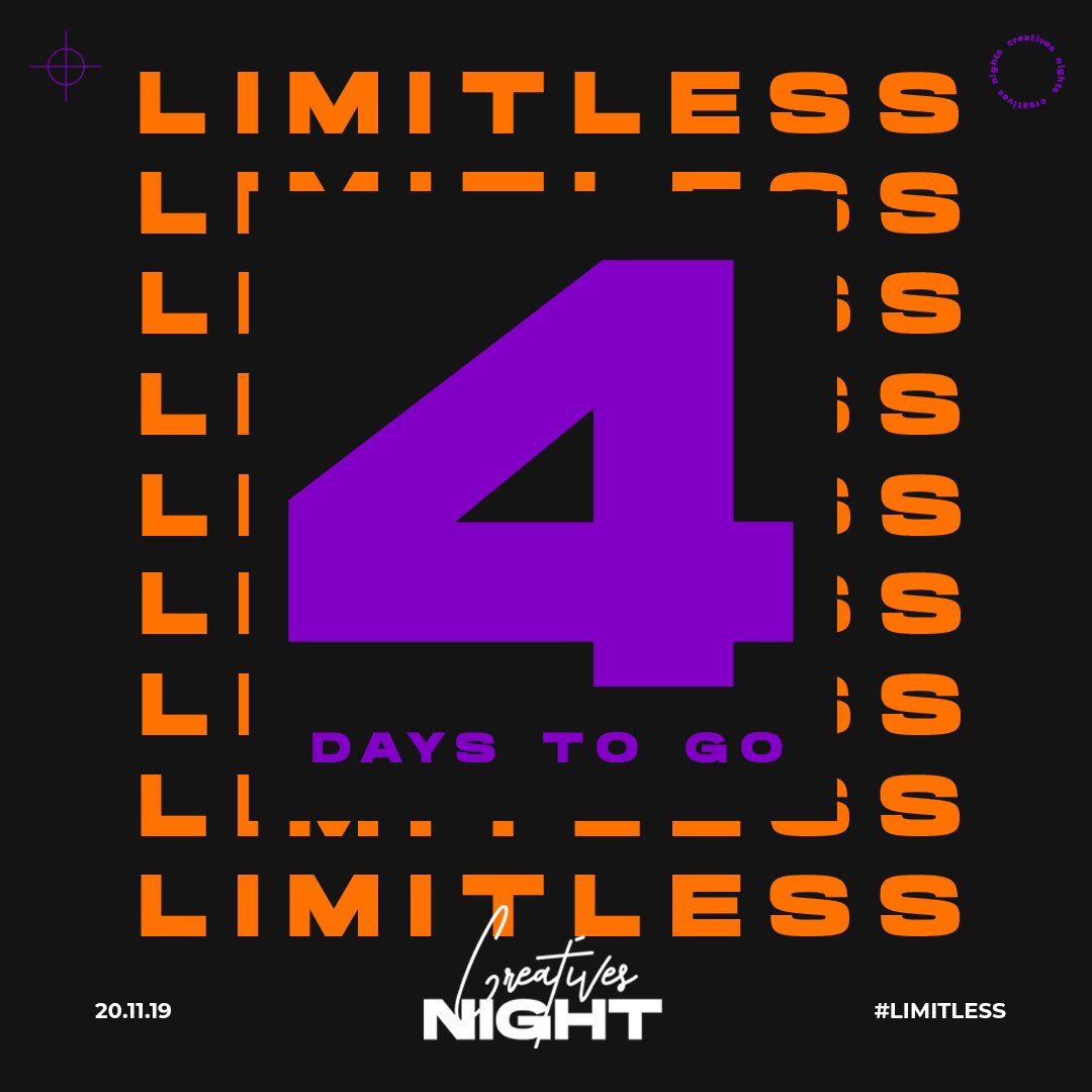 creatives_night's tweet photo. 4 Days Till Re-Launch #CreativesNight #Limitless https://t.co/855OQnzxir