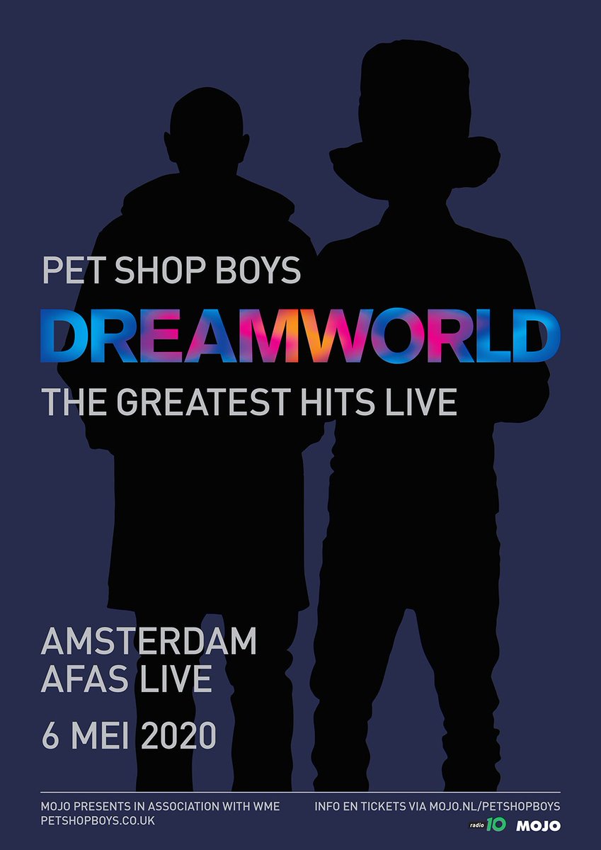 Pet Shop Boys are pleased to announce that tickets for their 2020 show in Amsterdam are now on sale and available from the link below.

petshopboys.lnk.to/Amsterdam2020Tw