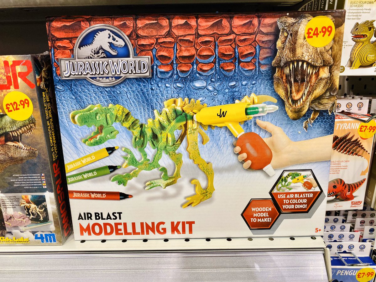 IntuLangleys's tweet image. Our #ToyOfTheDay is...

The 𝗝𝘂𝗿𝗮𝘀𝘀𝗶𝗰 𝗪𝗼𝗿𝗹𝗱 Modelling Kit! 🦕

This is one of our most popular toys, and for only £4.99, these are flying off the shelves, especially at this time of year!

Come and get yours today before we sell out! 🦖 

#langleystoys #langleys