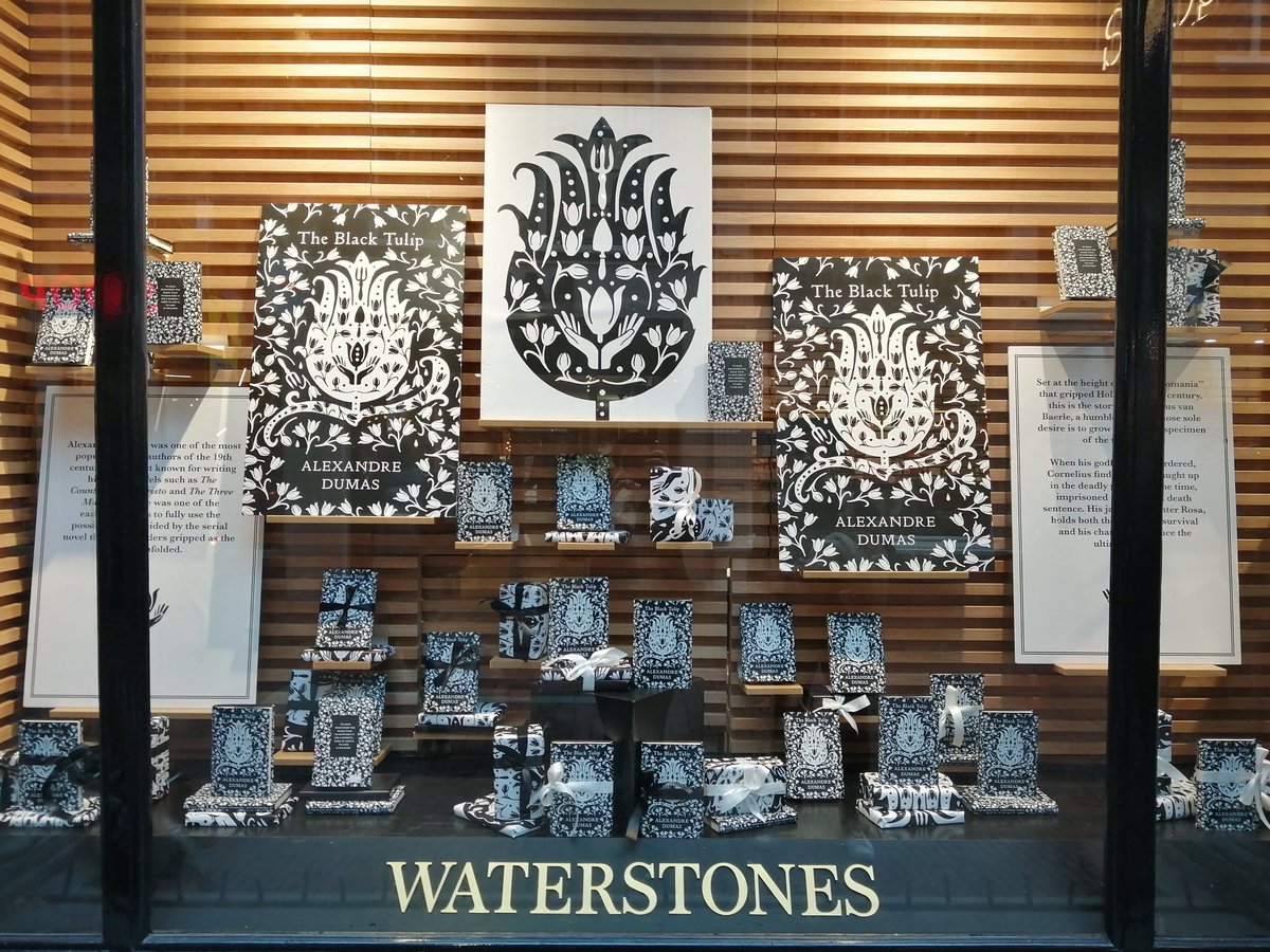 WAmsterdam7's tweet photo. Also to celebrate our 30th anniversary we have an exclusive edition of 'The Black Tulip' from @PenguinBooks designed by the amazing @CBickfordSmith. Exclusive to us and chock full of forbidden love, betrayal and tulips! https://t.co/LI8XGMu35u