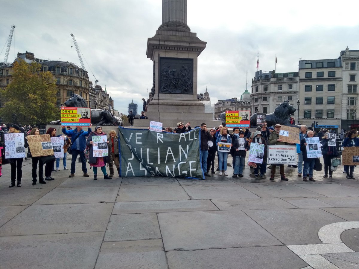 Sep_london's tweet photo. London Socialist Equality Party members join #JADC protest in trafalger square today demanding #FreeJulianAssange
@SEP_Britain https://t.co/B8cNbABiEp