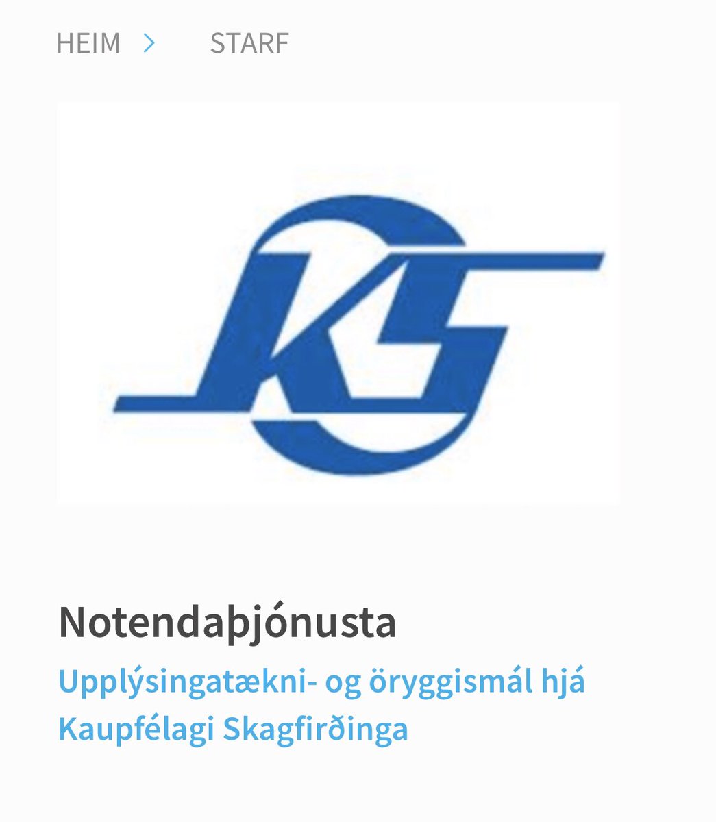 josi_josi_josi's tweet image. Gaman að Kaupfélag Skagfirðinga auglýsir eftir starfsfólki í tölvuöryggismál núna. Var einhver gagnaleki í vikunni sem fékk þá til að hugsa sinn gang? #FishrotFiles