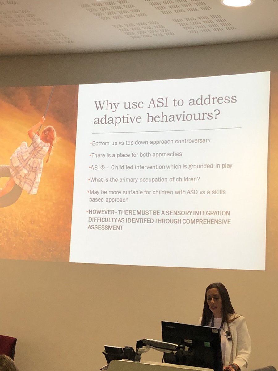 RJohnsonOT's tweet photo. Inspiring to hear @GinaDalyOT talk about how to manage a PhD alongside being a full time clinician.  #sensoryintegration2019 https://t.co/nIJdJ34fDn