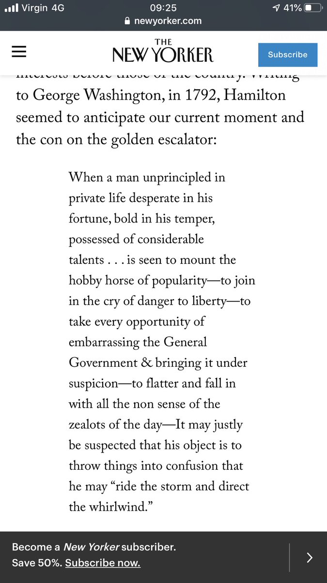 PaddyV4's tweet image. A powerful read - the words of Hamilton apply equally to the U.K. and the abuse of office by #Johnson and his cabal of right wing ultras. #Election2019 #RussiaInterferenceReport