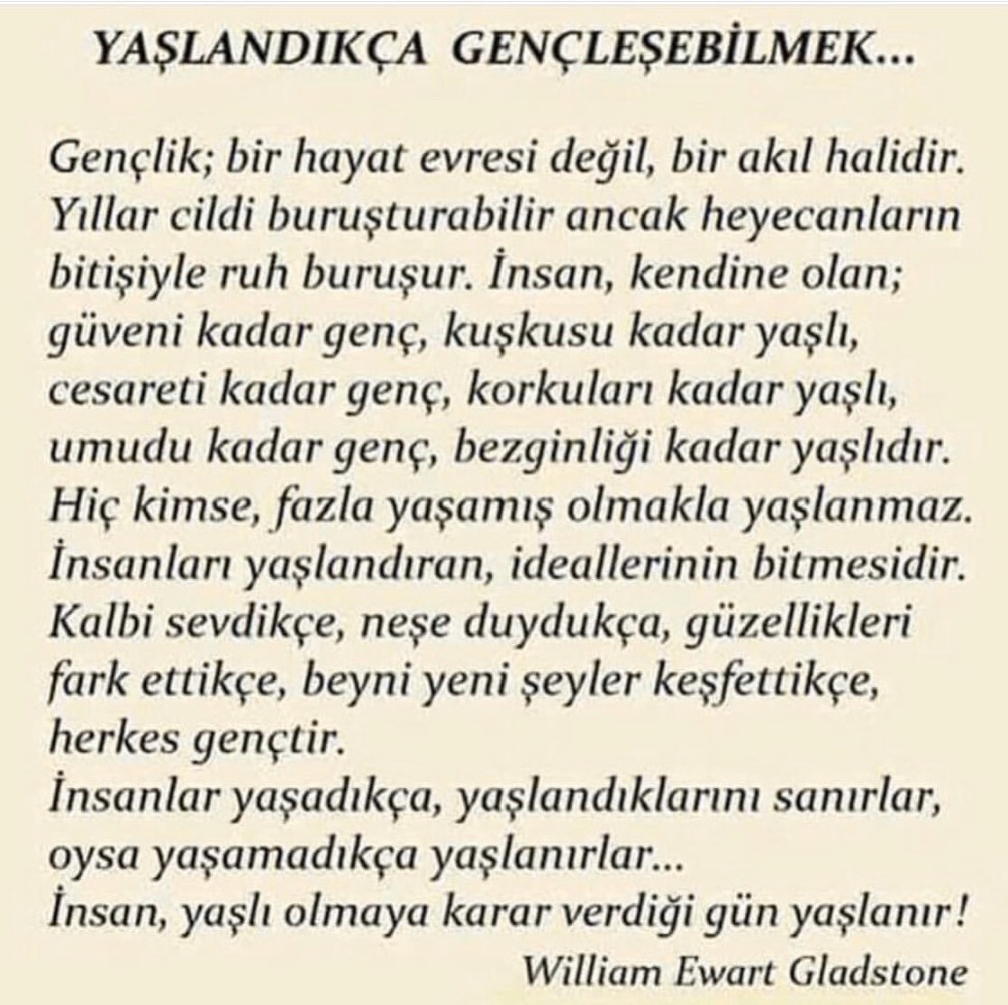 İnsanlar yaşadıkça değil yaşamadıkça yaşlanır...