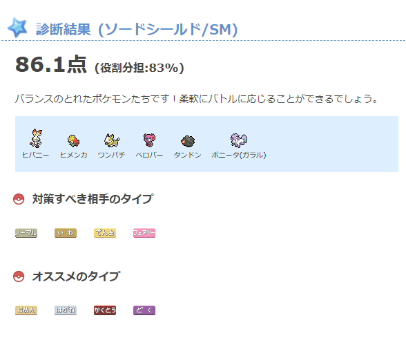 チェッカー ポケモン バランス 【ポケモン剣盾】ポケモン徹底攻略の「タイプバランスチェッカー」で100％出せたからこれで最強だろ？？？