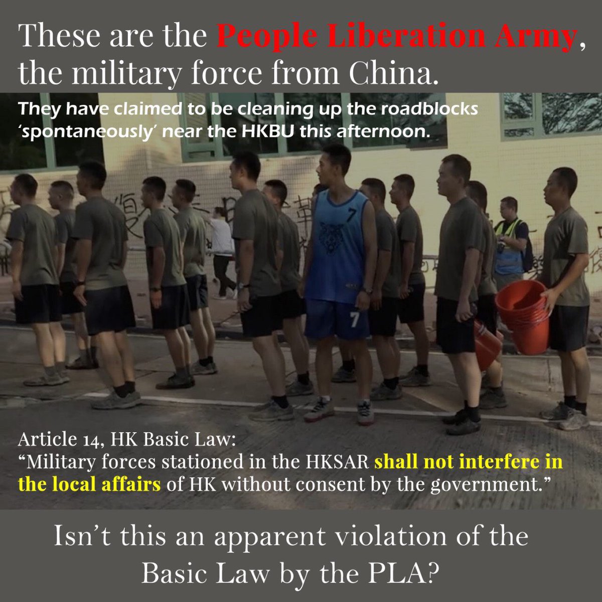 theGentleman233's tweet photo. The Basic Law of #HK and the ‘one country, two systems’ are no more...

...is it?

#PLAinHK #HongKong #China #DefendtheNewFrontline #StandWithHK #Invasion https://t.co/QiR9qYUW6W