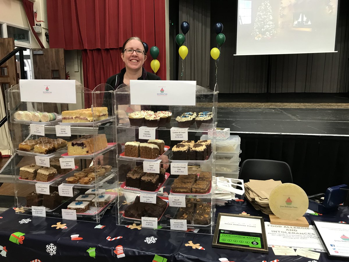 FlixtonGS's tweet photo. School #Christmas fair ready to go - please show your support for some gorgeous gift stalls, sweet treats & activities - it may be cool & crisp outside but it’s warm & friendly indoors. Hot choc & bacon butty as well #GemDeliciouscakes #Usbornebooks #boyshop https://t.co/x0qSB6ZLv9