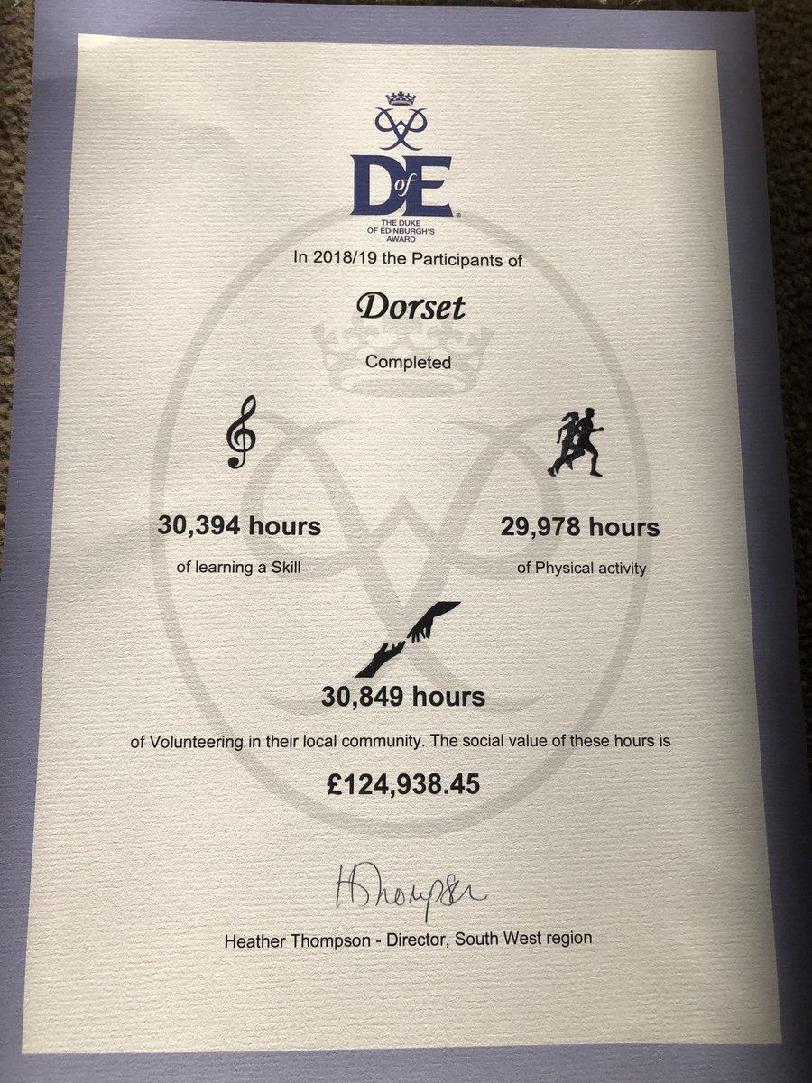 And last to thank, but certainly not least from @DorsetCouncilUK #dofe to @HeadteacherTws @westfield_wyke @Wey_Valley @YewstockSchool @Gill_School @PurbeckDofE @QESDorset @QESPE