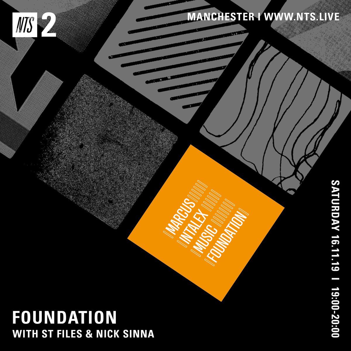 Tune into the Foundation show from 7pm on NTS Radio Manchester today , it’s been a long time coming but here’s a special one from one of the real legends in the game.. ST Files , alongside MIMF resident Nick Sinna . Get it locked 🔒 
nts.live
