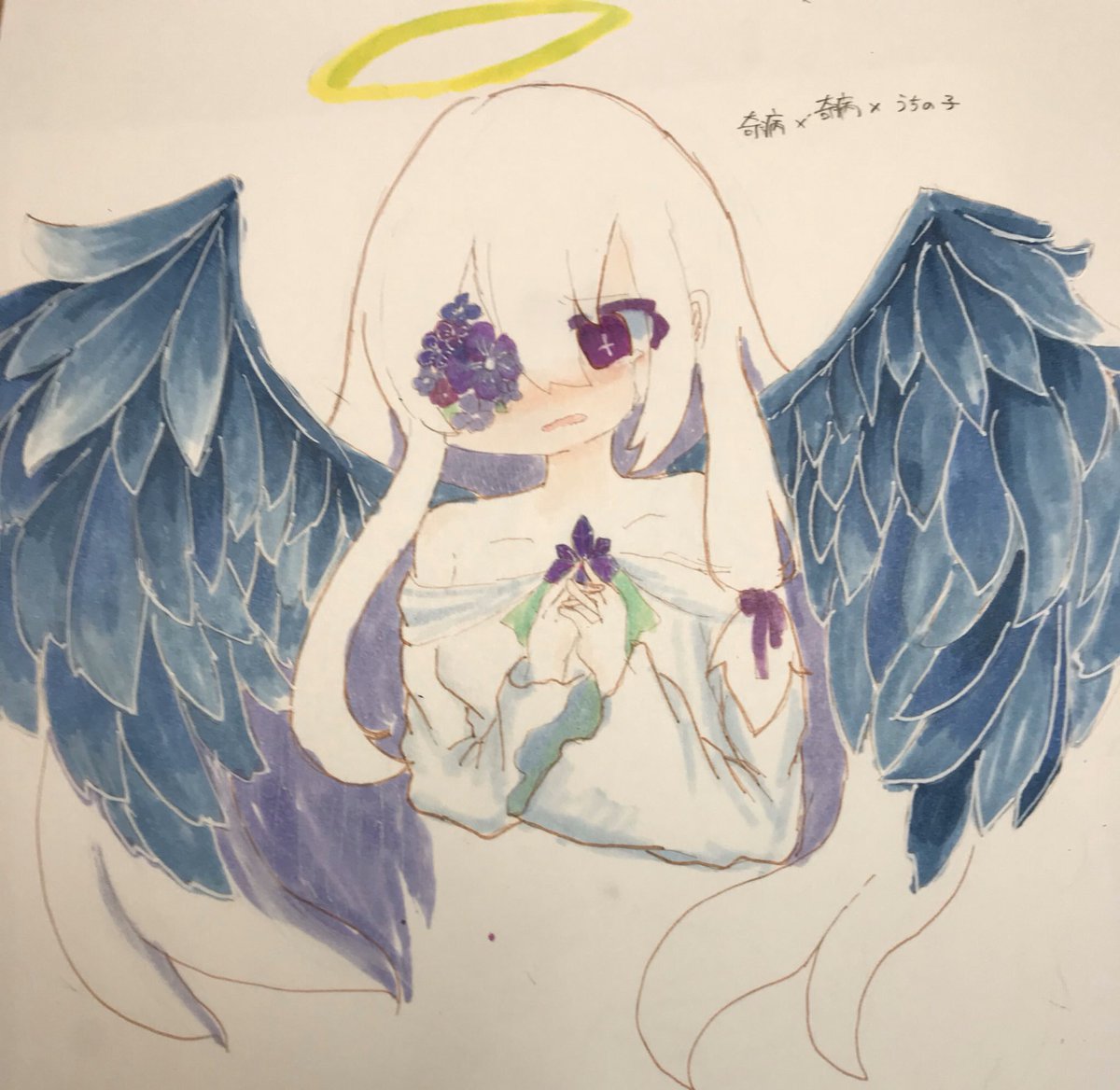 みずさん 隣野トロロ 奇病 創作 イラスト 過去絵リメイクしました まぁだいぶ成長したかと 2枚目が過去絵です