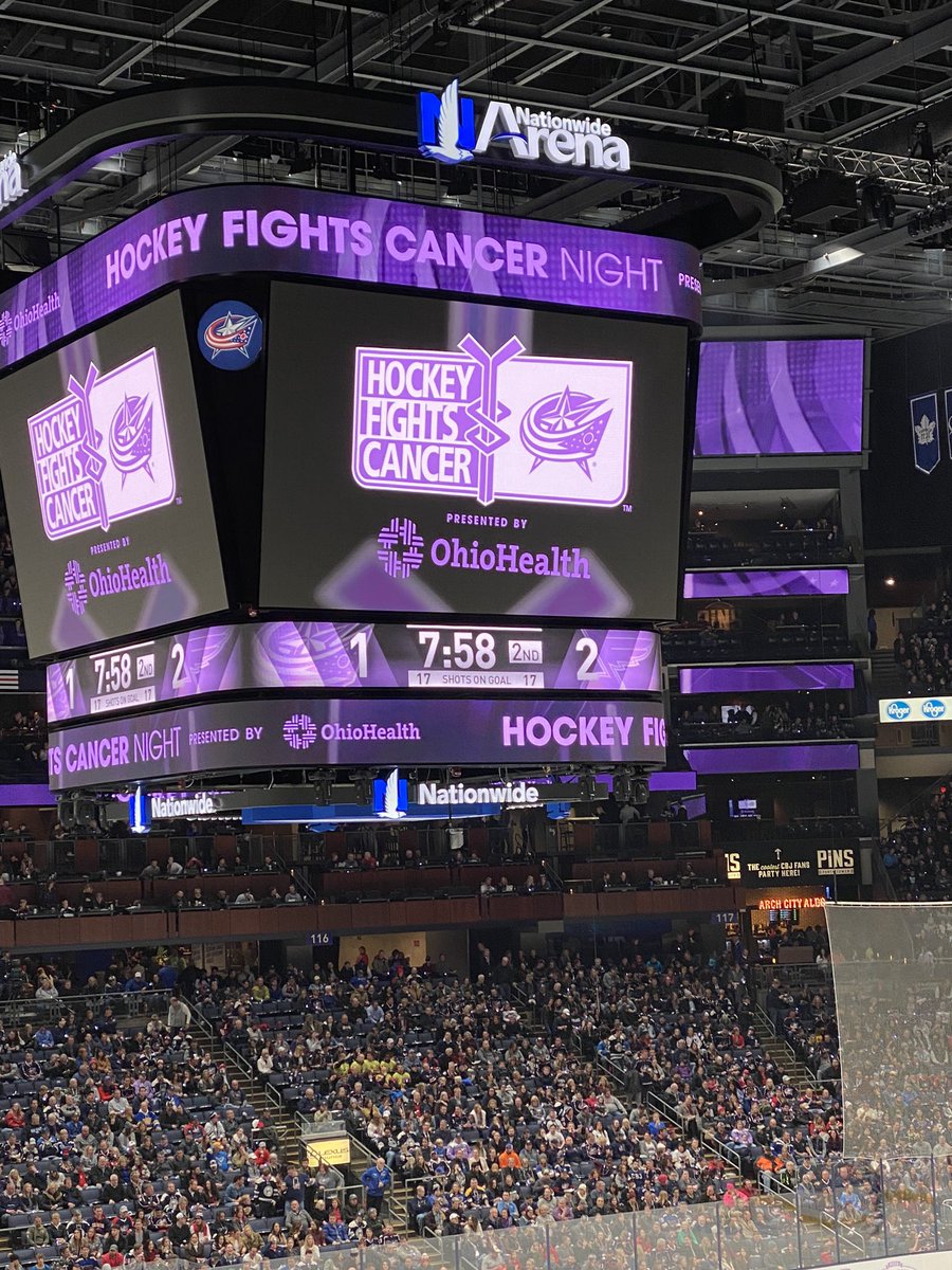 Reflecting on an awesome night. So thrilled I get to work with such brilliant people who brought #HockeyFightsCancer to life! #cbj #giveemhealth