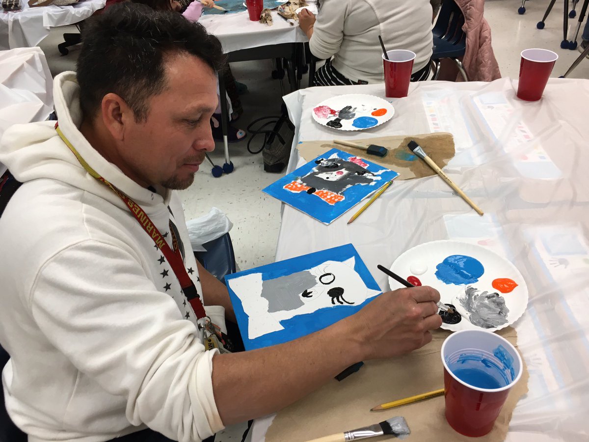 crowe_miller's tweet photo. Thanks @MsDannyHarro and your team for pulling off our First Annual Paint Night. This special evening brought our community together like never before. #realmenpaint #DaleCityRoars #PWCSProud https://t.co/UtlZgOaFp9