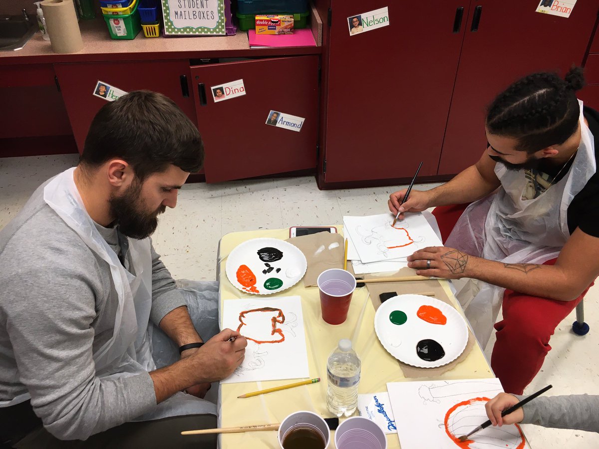 crowe_miller's tweet photo. Thanks @MsDannyHarro and your team for pulling off our First Annual Paint Night. This special evening brought our community together like never before. #realmenpaint #DaleCityRoars #PWCSProud https://t.co/UtlZgOaFp9