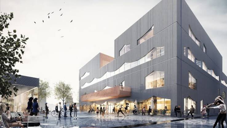 In this case you can't even fault the architects for duping the poor citizens of Gothenburg Sweden with dupe looking jazzed up computer renderings. Even they look pretty grim: complete with a flock of carrion crows, no doubt waiting for someone to OD on cheap smack.