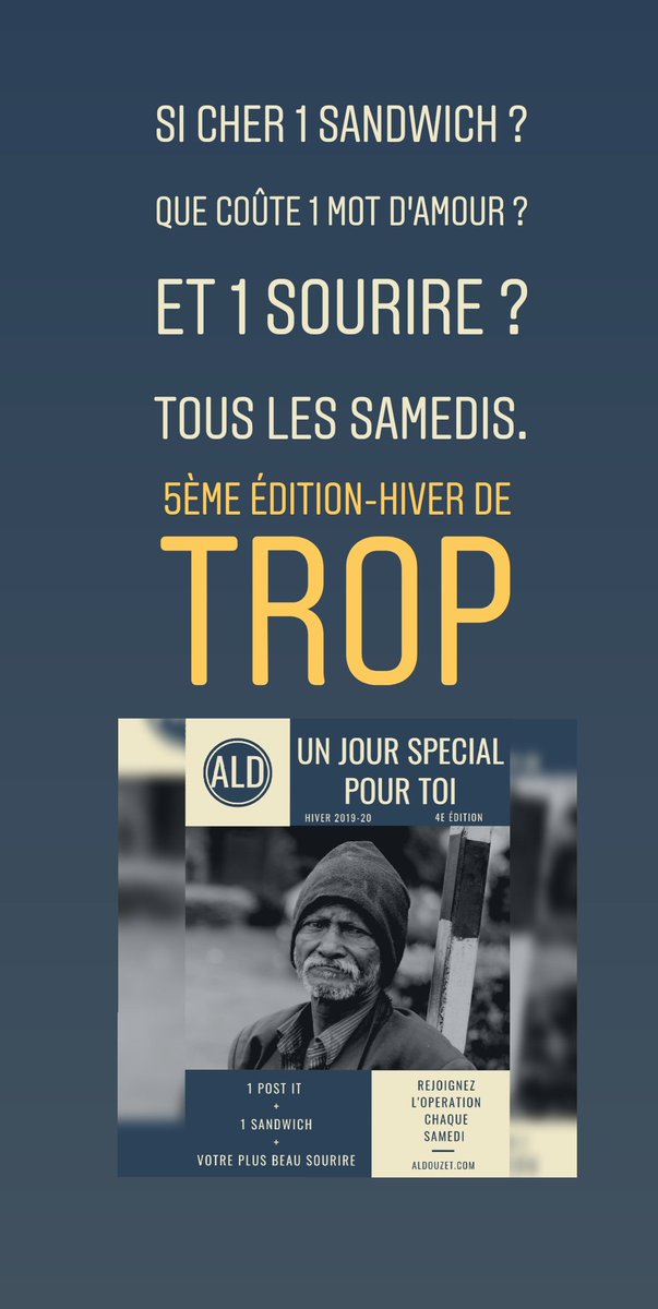 ALDOUZET's tweet photo. Vague de grand froid sur toute la France. Provenance : pôle nord.
On ne les oublie pas !
Retweetez à tous vos Amis et Famille !
#1JOURSPECIALPOURTOI #5emeedition https://t.co/Ug3x15J9mi