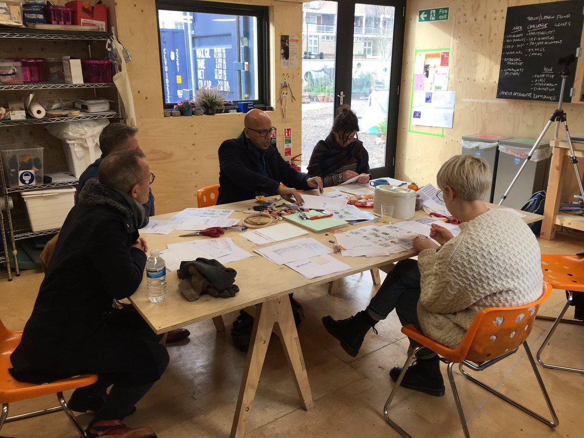 CollectiveAtmos's tweet photo. Yesterday at #RepublicofLearning @Makestorygarden : Climate Change Cross Stitch – weaving air quality in Somers Town with UK historic temperature anomalies & personal mottoes https://t.co/bTFcGsUS02
