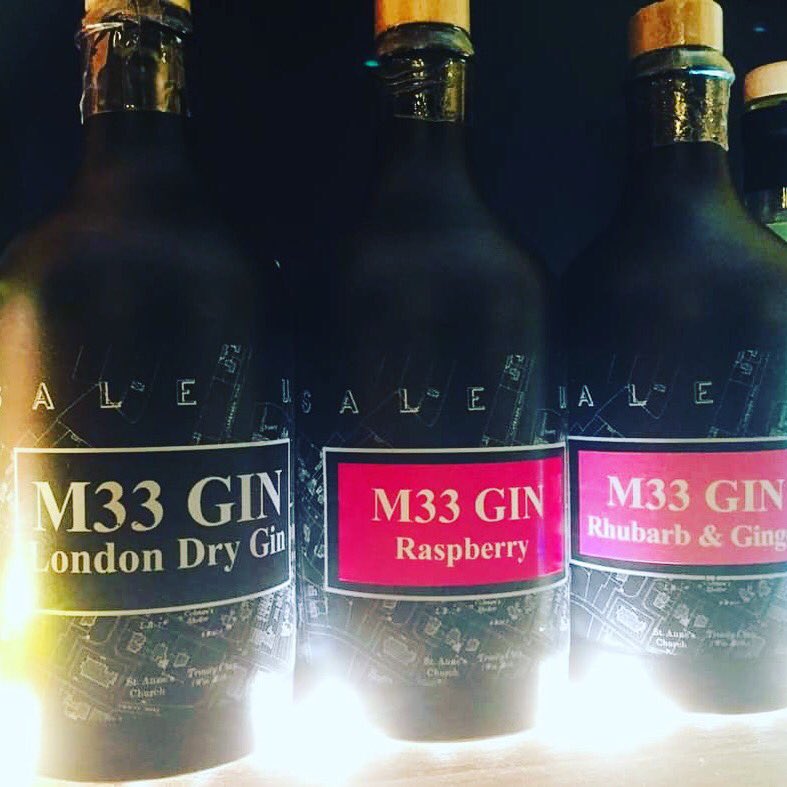 Currently exclusive to Num6er. 
M33 gin courtesy of our wonderful friends facebook.com/shootersgin/
Made with local berries. London Dry, Raspberry and Rhubarb &amp; Ginger. Available by the glass as well as bottles to take home.  Would make a great present
#m33 #num6er #shoplocal