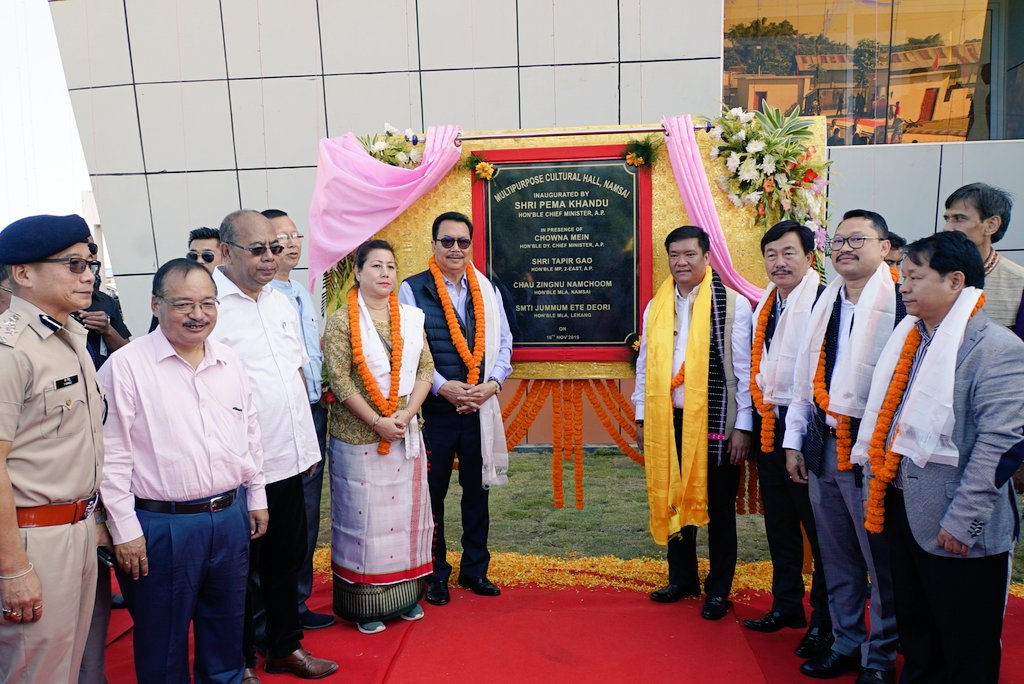 Thank you Hon'ble CM @PemaKhanduBJP, for inaugurating the state-of-art, Multipurpose Cultural Hall at my hometown, Namsai today. Under your able leadership, the state has witnessed accelerated development, transparency & unprecedented transformation in all sectors of governance.