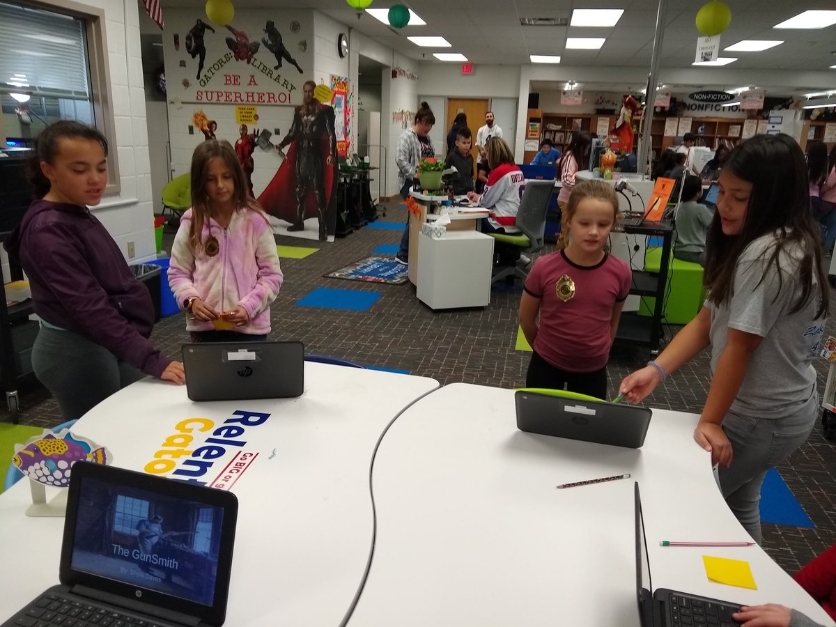 BeckaGoshert's tweet photo. Colonial job fair. My 5th graders are persuading the fourth graders to do their colonial job. #GlenwoodKidsDeserveIt #relentlessgators https://t.co/Igkew7dsrP