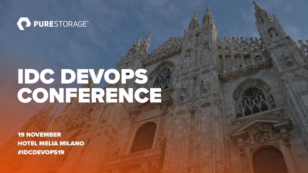 PureStorageIT's tweet photo. Vieni a trovarci il 19 novembre all'#IDCDevOps19 per scoprire come le imprese possono incorporare tecnologie come #AI, adattarsi a moderne pratiche di sviluppo e utilizzare nuove metodologie di packaging e deployment come i container, elaborazione serverless e servizi FaaS e PaaS https://t.co/3zwwQWe0Dz