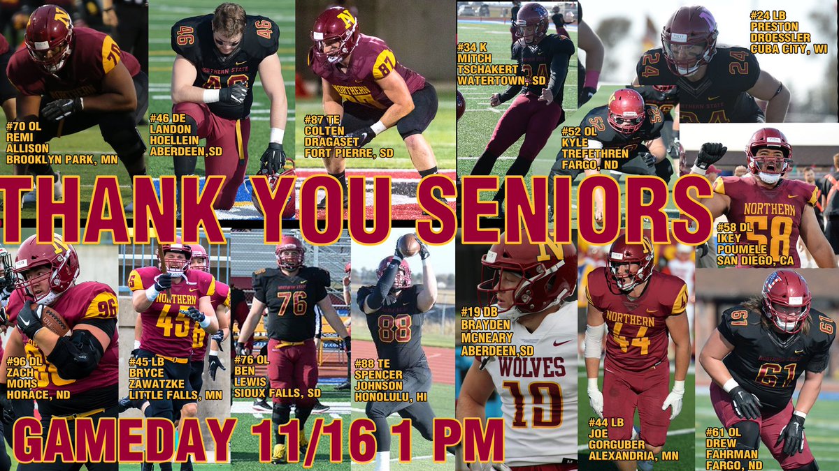 NSUWolves_FB's tweet photo. It’s gameday Wolves Country! Let’s pack the Swish! 
#SeniorDay #GoWolves #NorthernStateU #GRIT https://t.co/GbLtsE8XdA