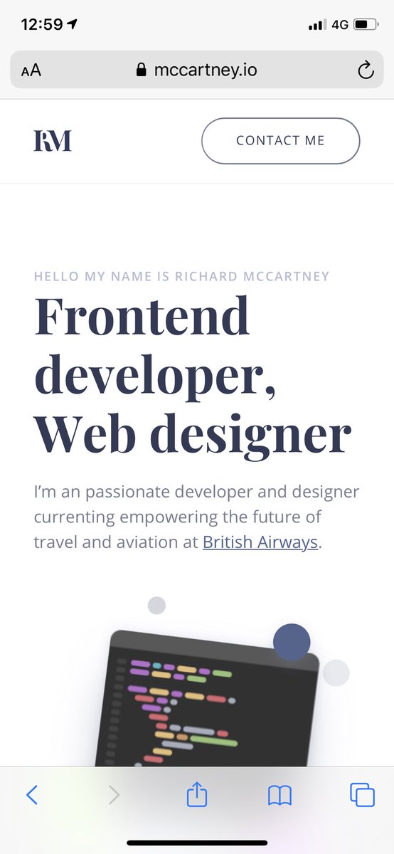 Rich_McCartney's tweet image. New holding page up for my personal site mccartney.io all done with @stenciljs and web components #webcomponents #webdev #stenciljs